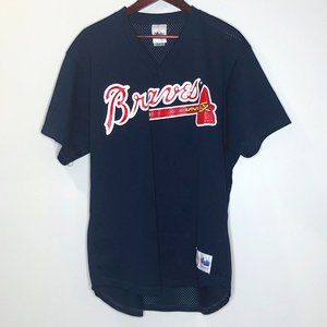 Vtg Majestic Authentic Atlanta Braves Mad Dog #10 Greg Maddux Logo Jersey XL